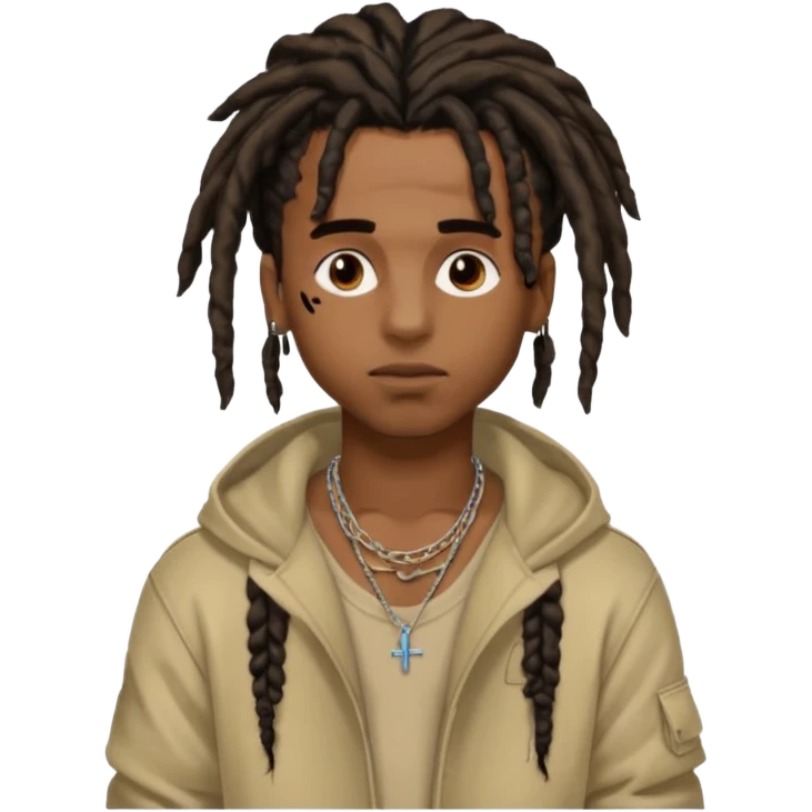 black male with dreads and a birthmark on his left cheek playboi carti emoji
