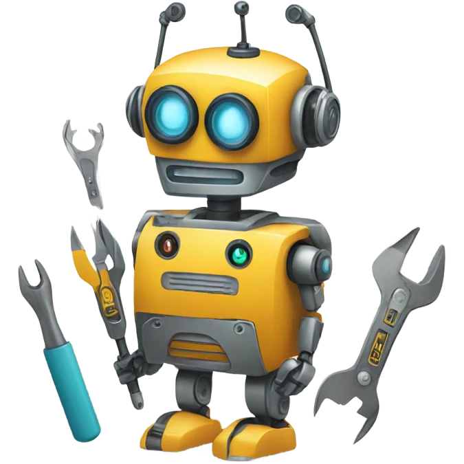 robot with tools emoji
