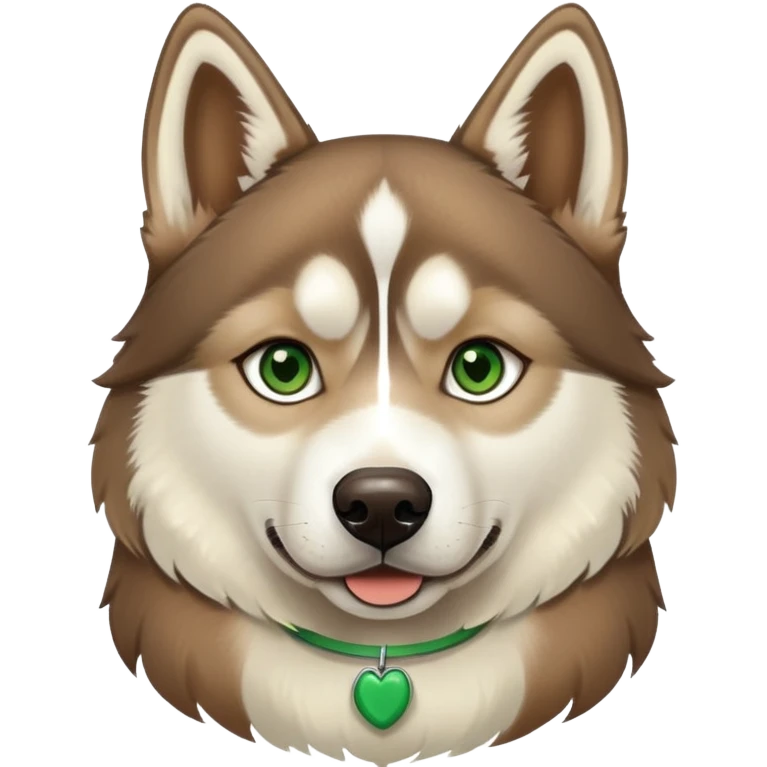 Brown Siberian husky with a band cream and green eyes  emoji