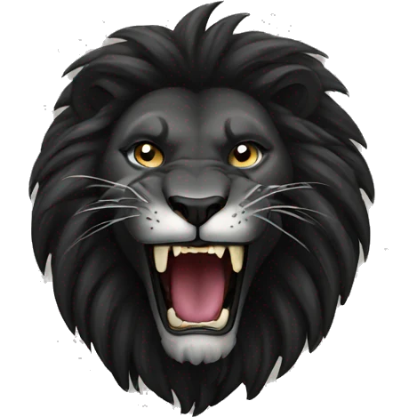 roaring black lion emoji