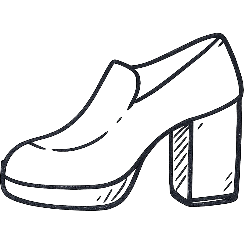 chunky white heel, hand-drawn style, simple, minimal background emoji