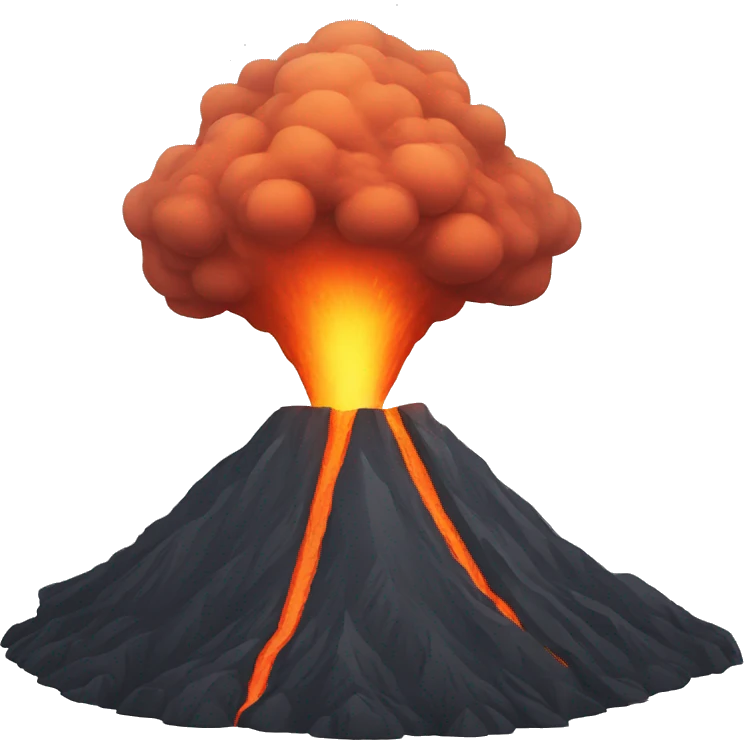 Volcano with a face emoji