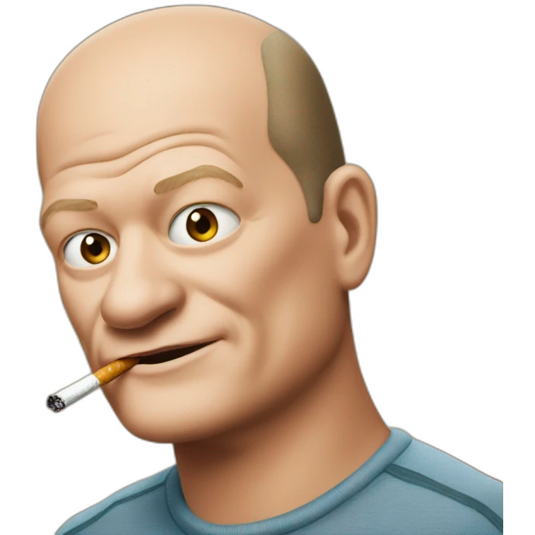 Olaf Scholz with cigarette emoji