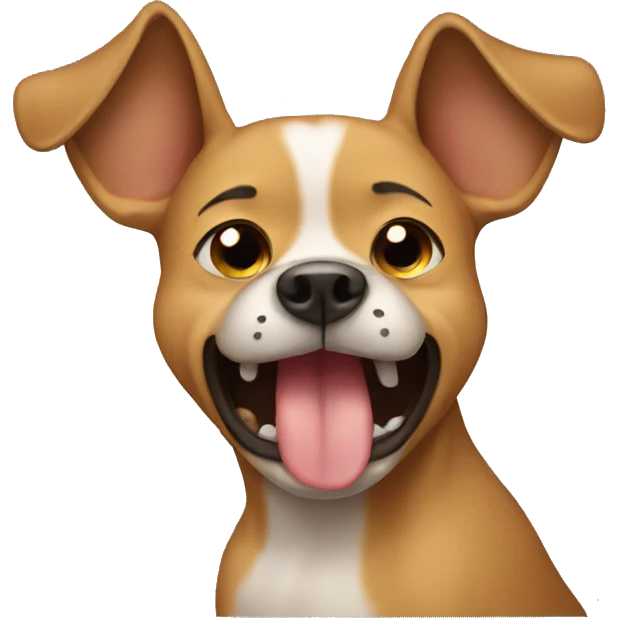 A dog crying emoji
