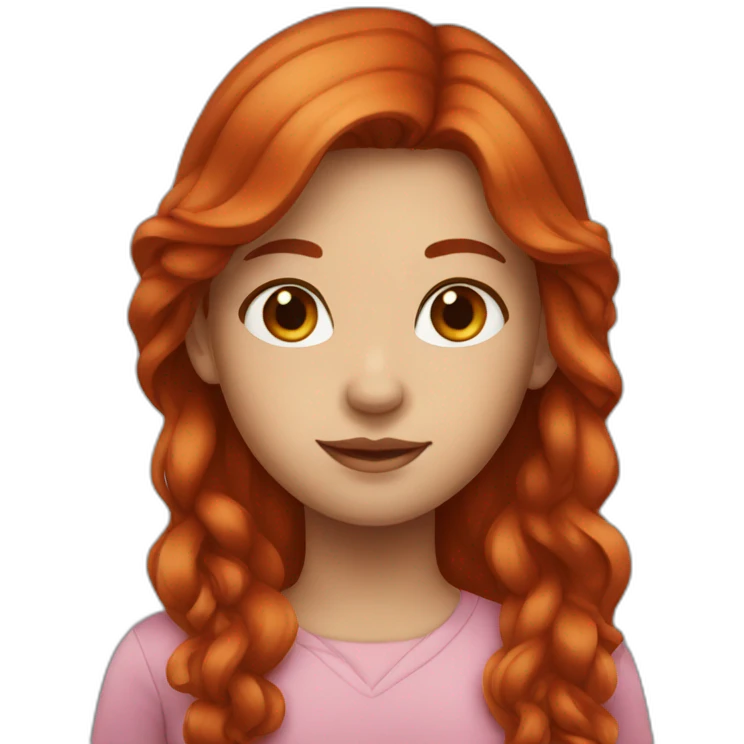 girl with dark Brown eyes and long red hair emoji