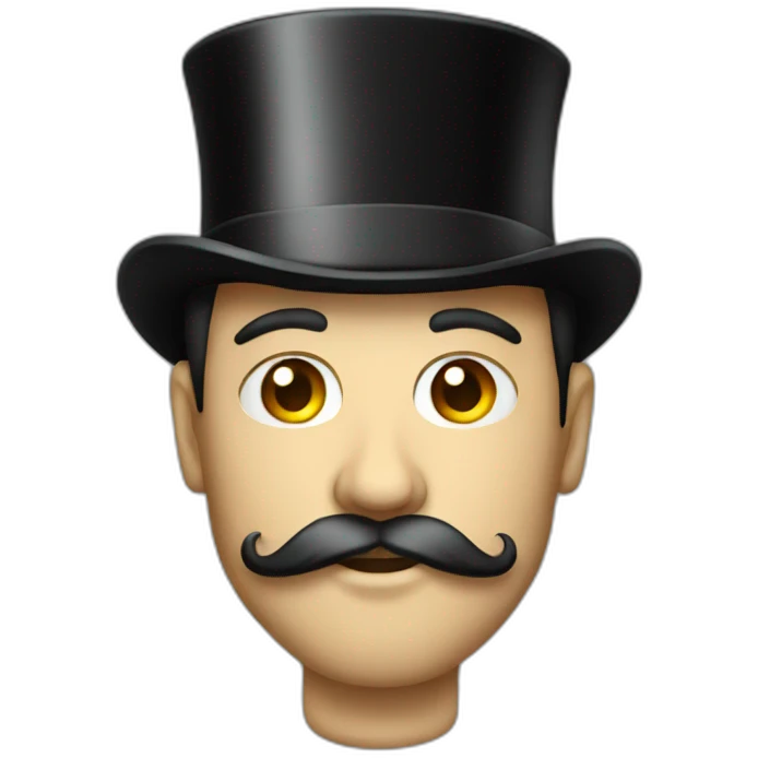 man drinking with top hat emoji