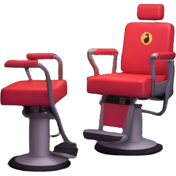underground superhero command center beneath barbershop, barber chair elevator, beard-themed technology emoji