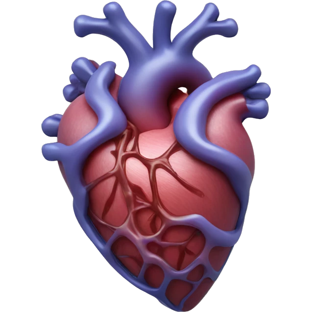 Anatomical heart made of ocean waves emoji