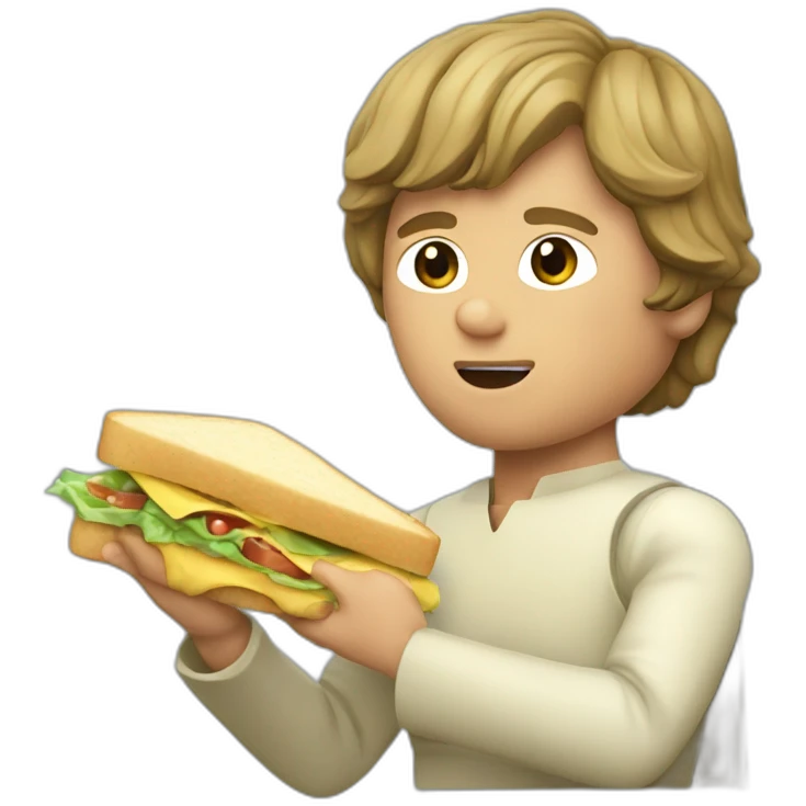 Luke Skywalker eating sandwich emoji