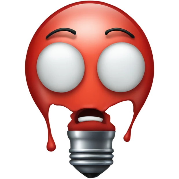 A red bulb nervous emoji