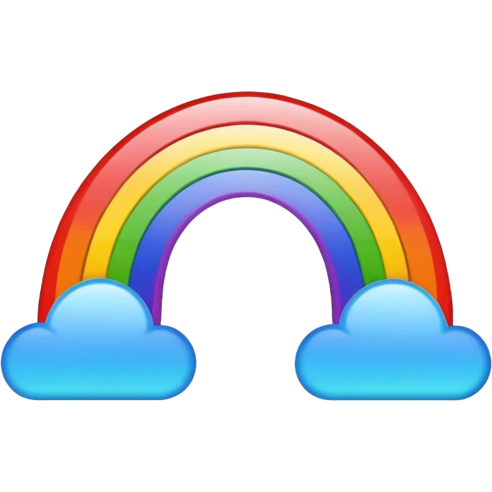 rainbow colored grey no clouds emoji