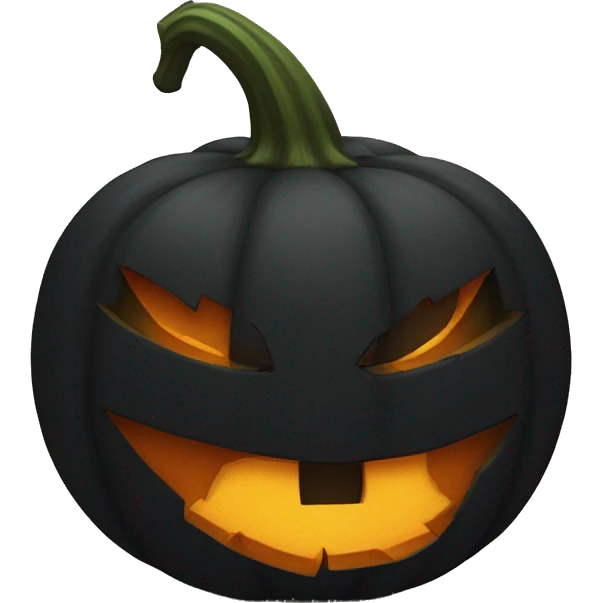 The black pumpkin is lying down emoji
