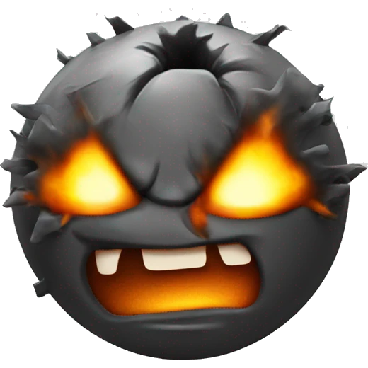 Mad face bomb with burning fuse emoji