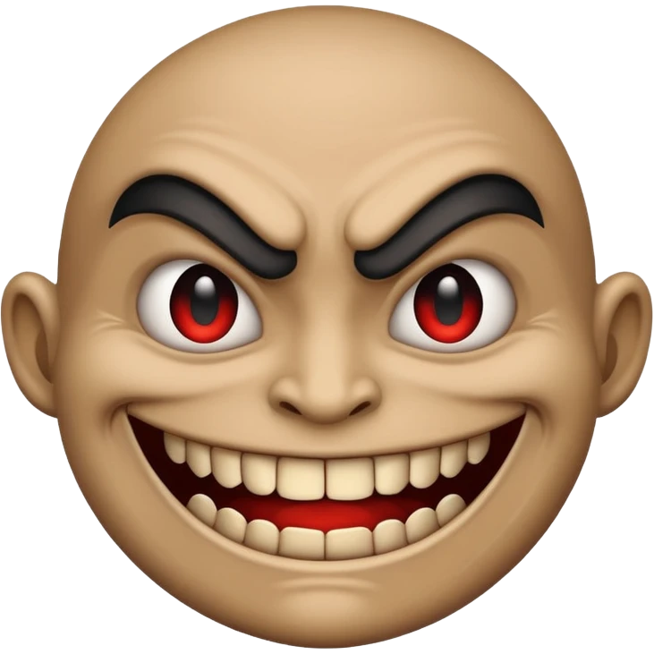 Big dark smile or Shark teeth and evil face emoji