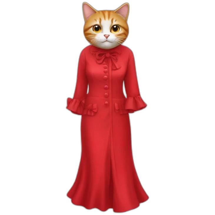 un chat dans une robe rouge emoji