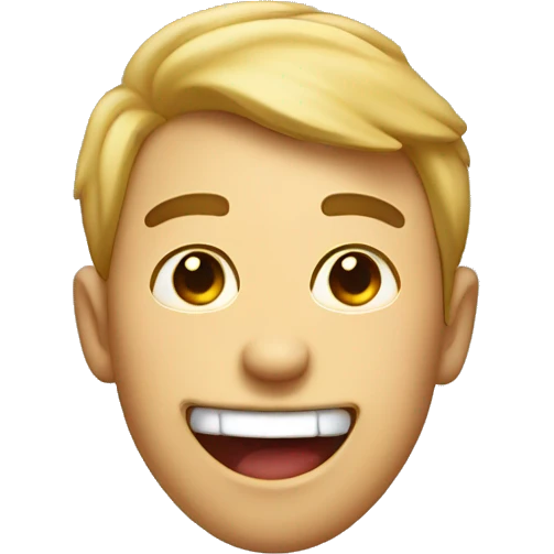 guy sticking tongue out and smiling and drooling emoji
