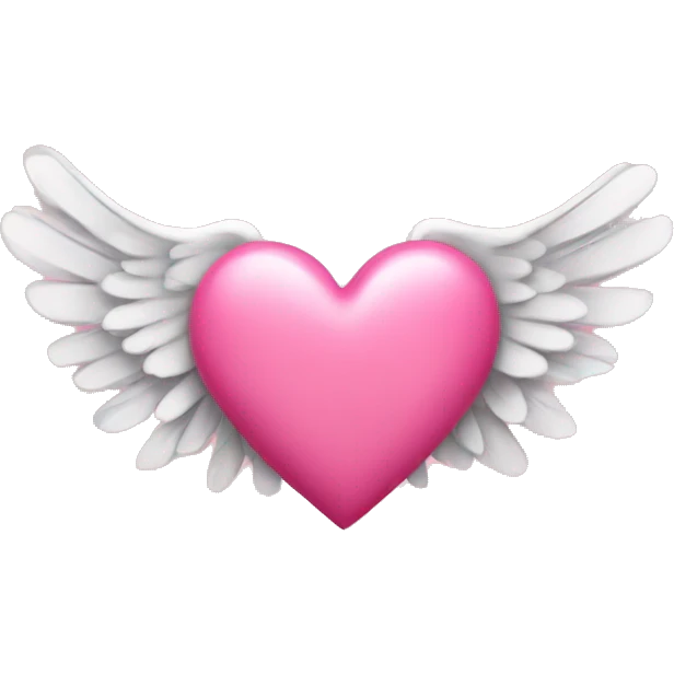 Pink heart with wings emoji