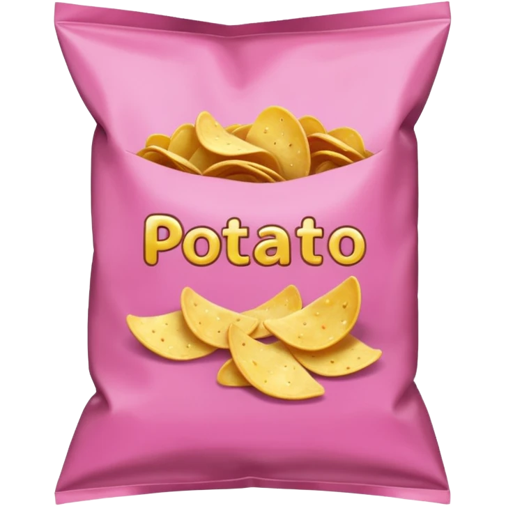 Pink bag of potato chips emoji