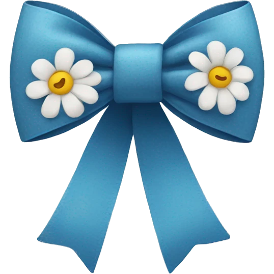 blue bow with flowers  emoji