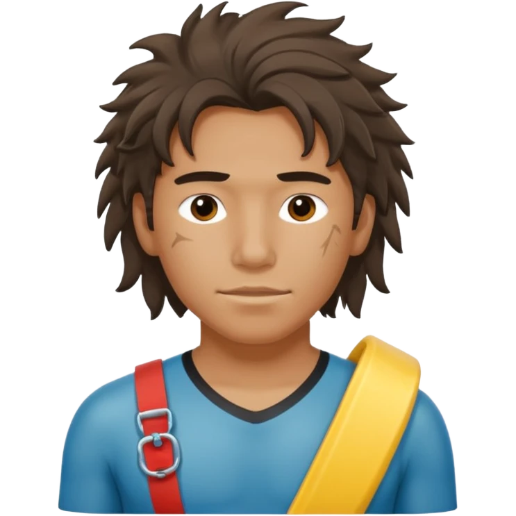 Lifeguard Native American Teenager with messy hair rescuing someone emoji