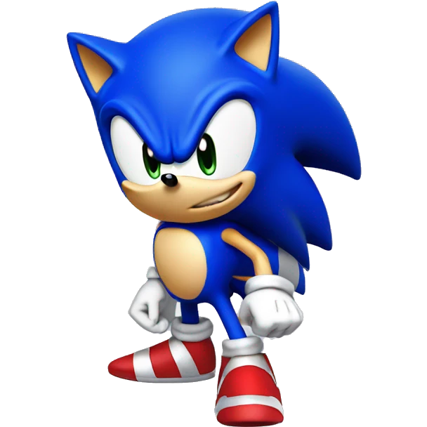 Sonic the Hedgehog in a black hat emoji