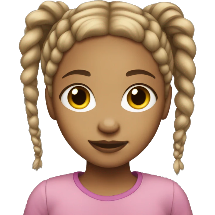 Light skin girl with braids emoji