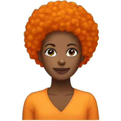 Black women with Orange afro hair  emoji