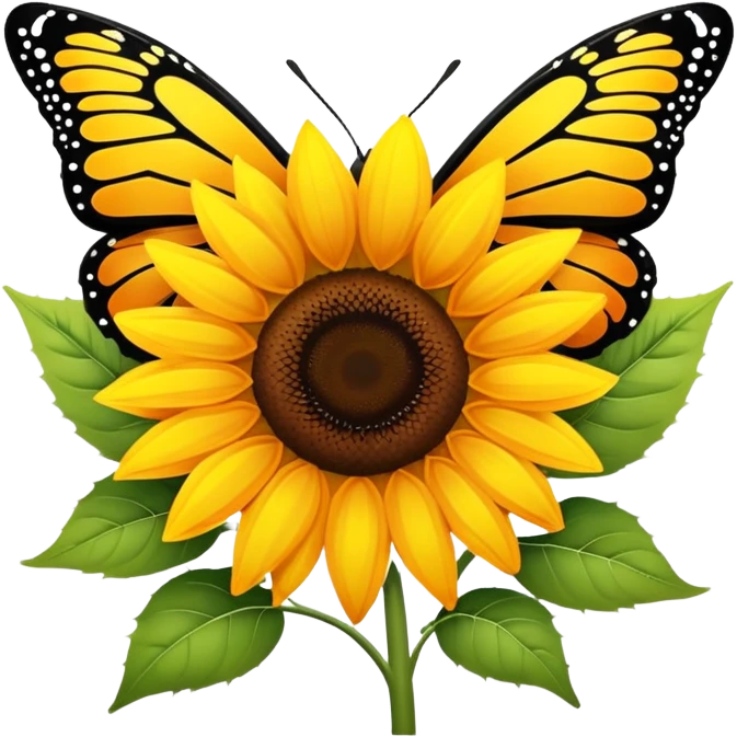 Sunflower butterfly emoji