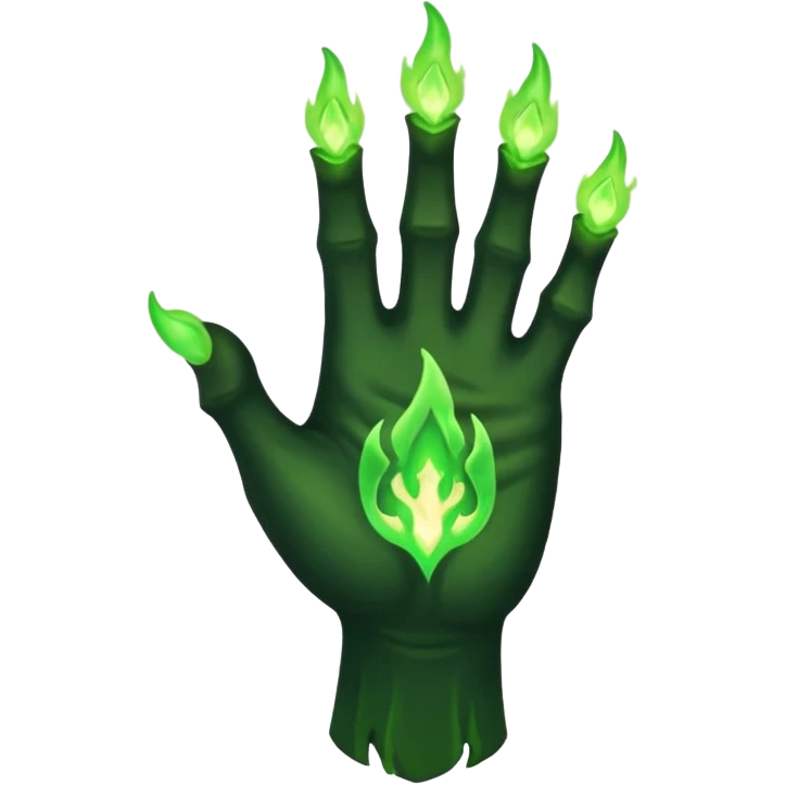world of warcraft warlock hand with green fire emoji