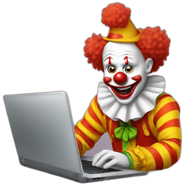 Clown with laptop emoji