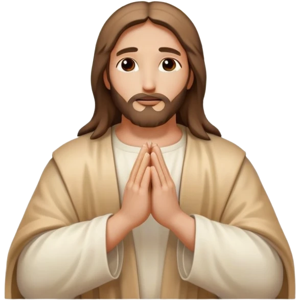 Jesus praying hands with rays of holy light emanating emoji