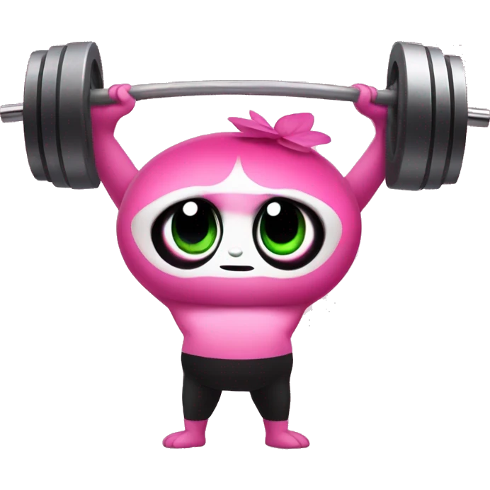Blossom powerpuffgir lifting weights emoji
