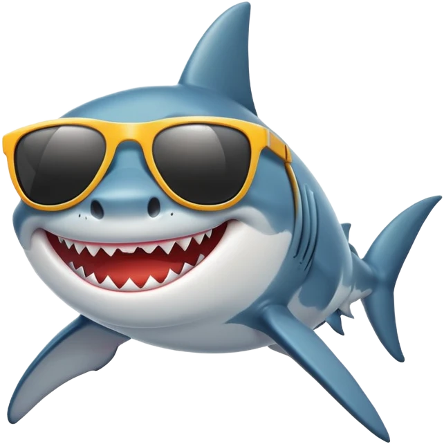 hace un tiburon con anteojos de sol sonriente emoji