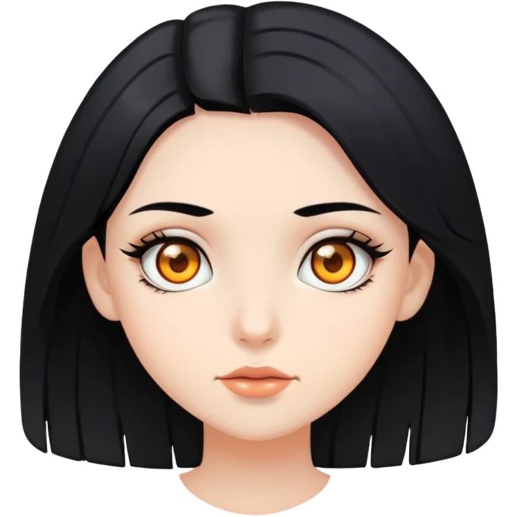 Good girl black hair, amber eyes emoji
