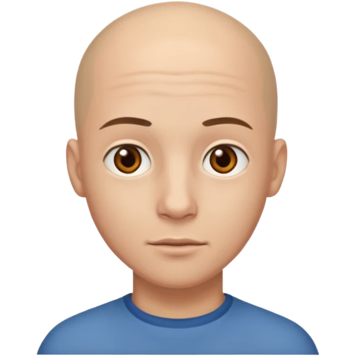 homme chauve jeune sans barbe yeux marrons emoji