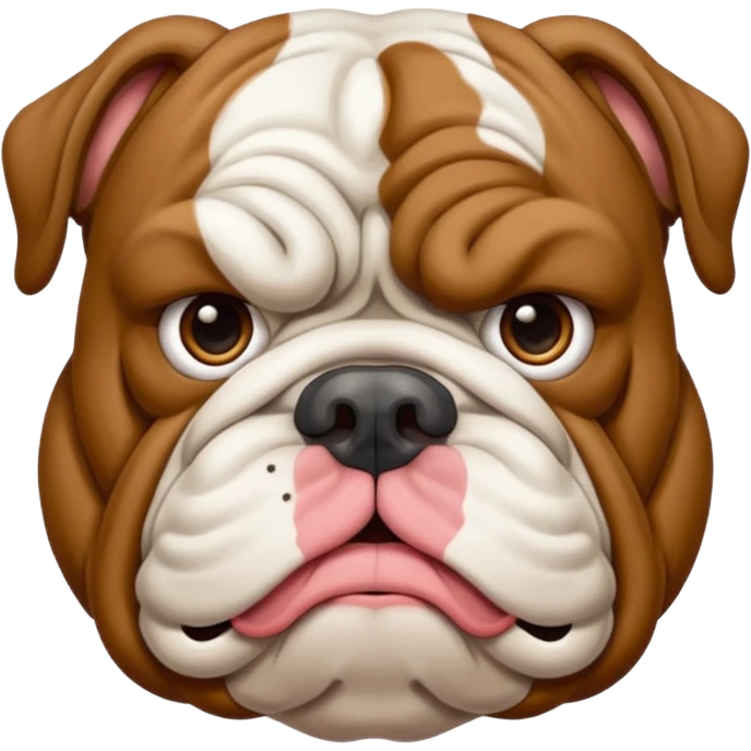 bulldog ingles atrigado cafe oscuro con blanco  emoji