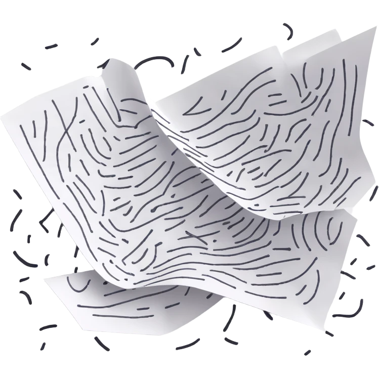 A piece of paper covered in chaotic, random black scribbles. The lines are so dense that most of the paper looks almost black from over-scribbling. Drawn with a pen or pencil emoji