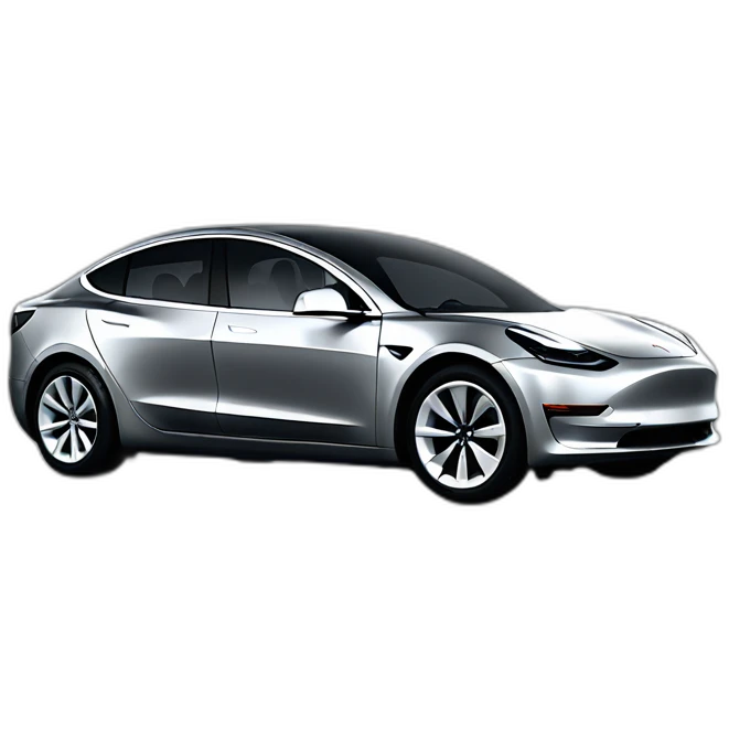 Grey Tesla model 3 emoji