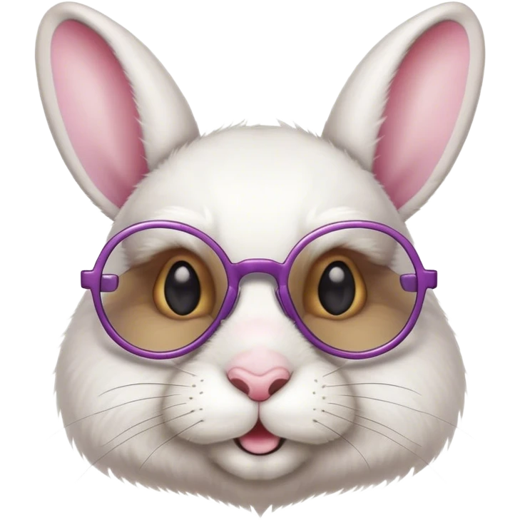 Easter bunny rabbit with same glasses emoji