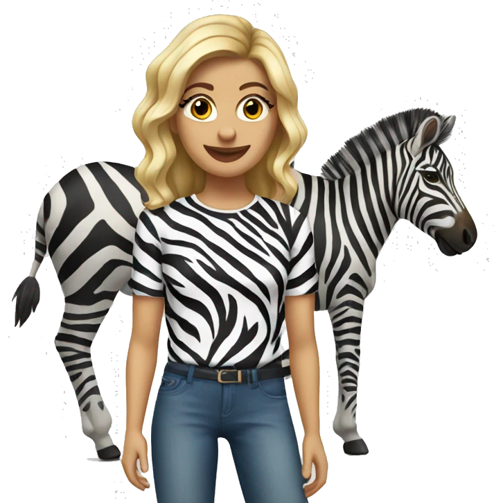sierra with zebra print shirt emoji