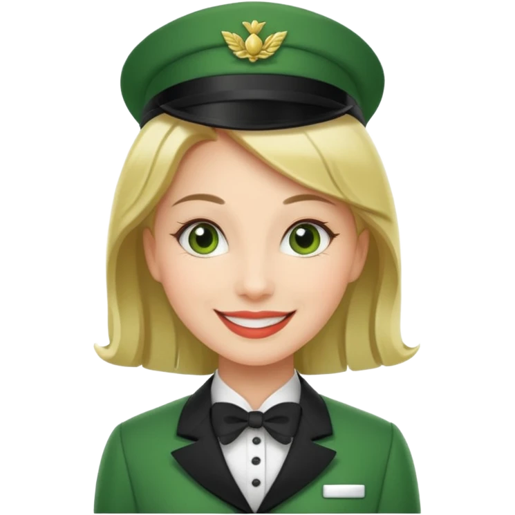 Lady hotel butler with green uniform  emoji