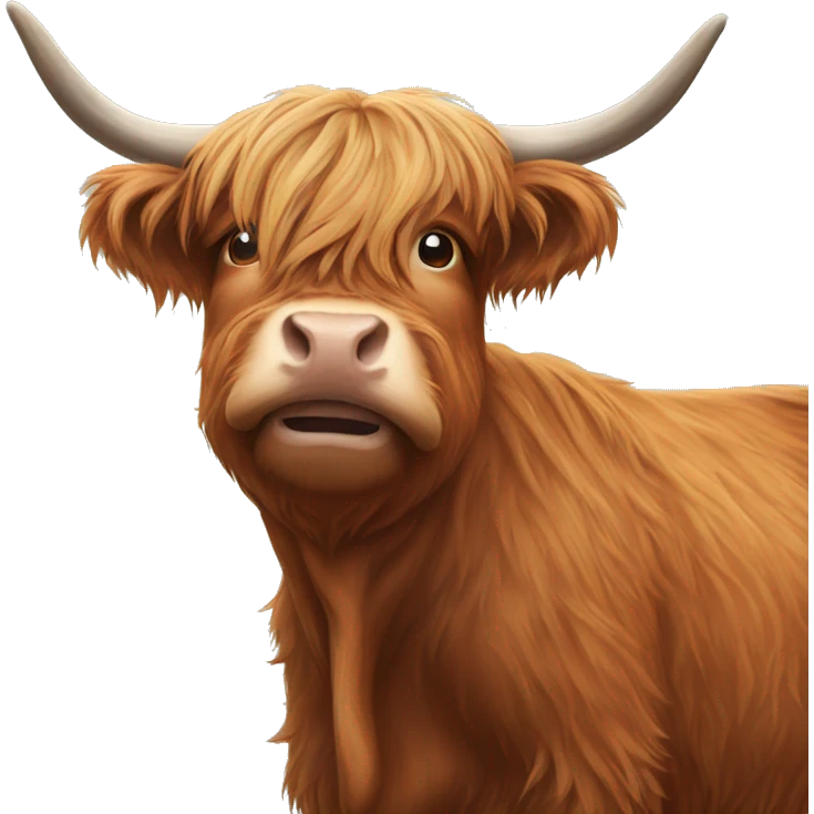 Fatty scottish highland cow emoji