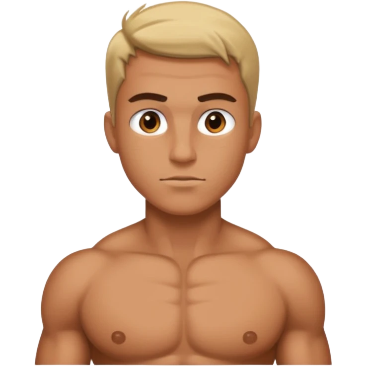 Create a buffed and defined chest view. Make chest closer in emoji emoji