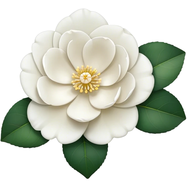 single White Camellia Japonica, straight stem emoji