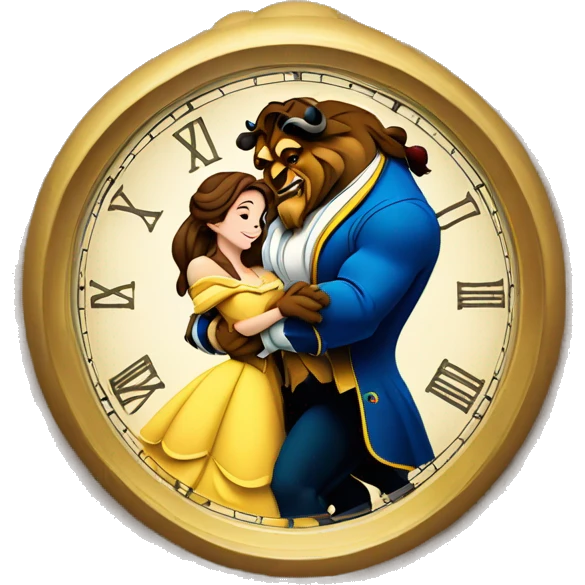 beauty and the beast clock emoji