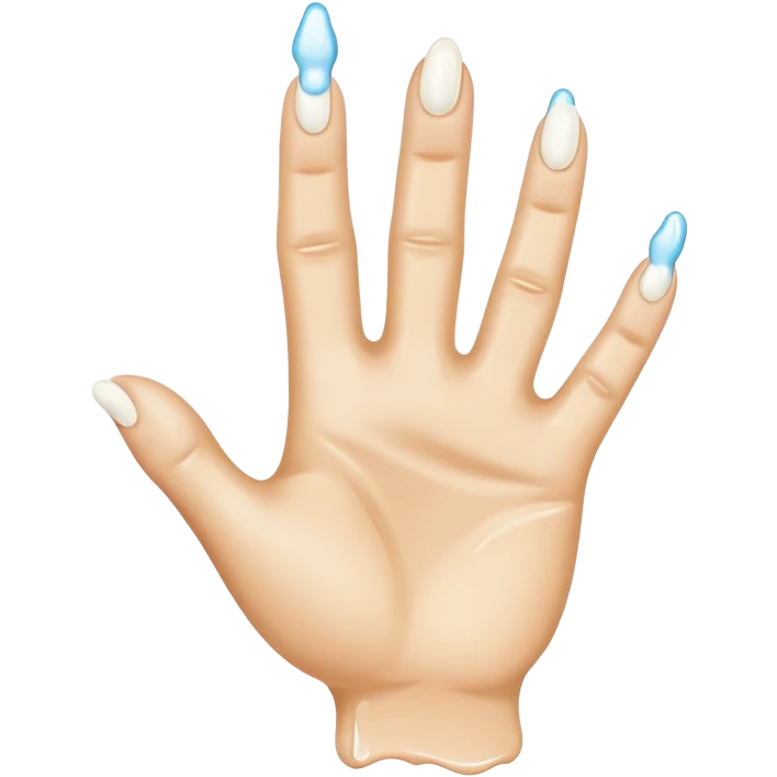milk dripping directly off palm of hand with 5 fingers emoji