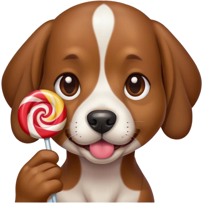 사탕들고 있는 강아지 emoji