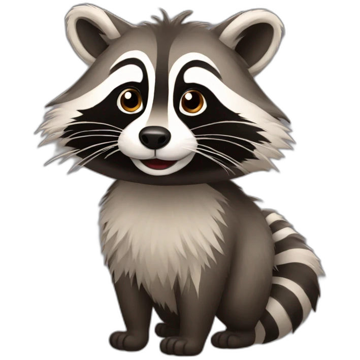 Racoon with long hair emoji