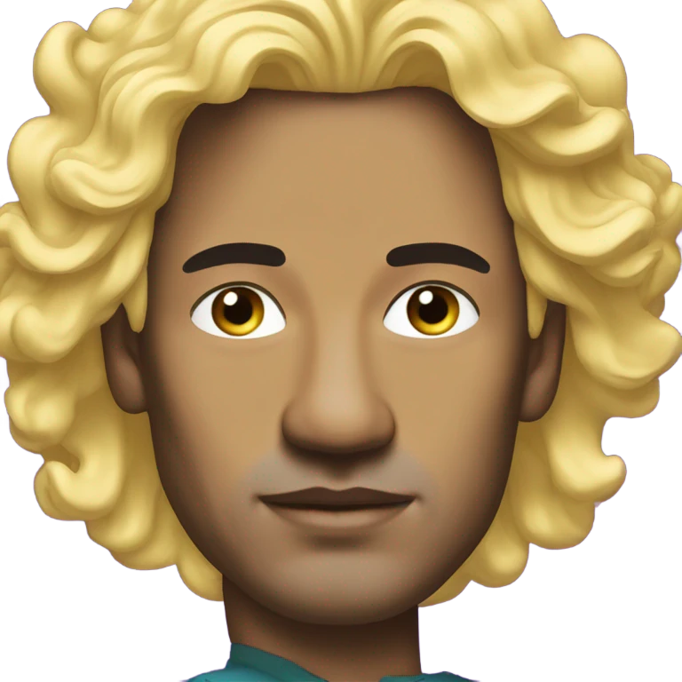 man with blonde hair, stylized like pop art emoji