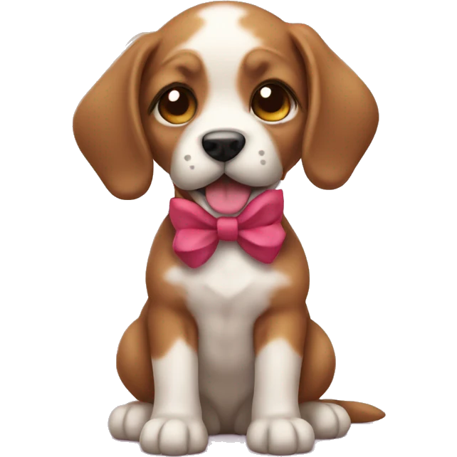 Puppy with bow emoji